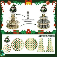 Christmas Santa Claus Money Holder Money Box Cash Cake,Money Tree for Xmas Mo…