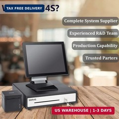 SAM4s 16″ Heavy Duty Black Manual Push Open Cash Drawer with 5Bill/5Coin Stainle