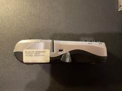 First Data FD400 TI Credit Card Terminal w/ Power Supply and paper.