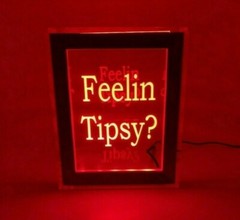Personalized Tip Box Raffle Fund Raiser Donation Jar Engraved Light Changing LED