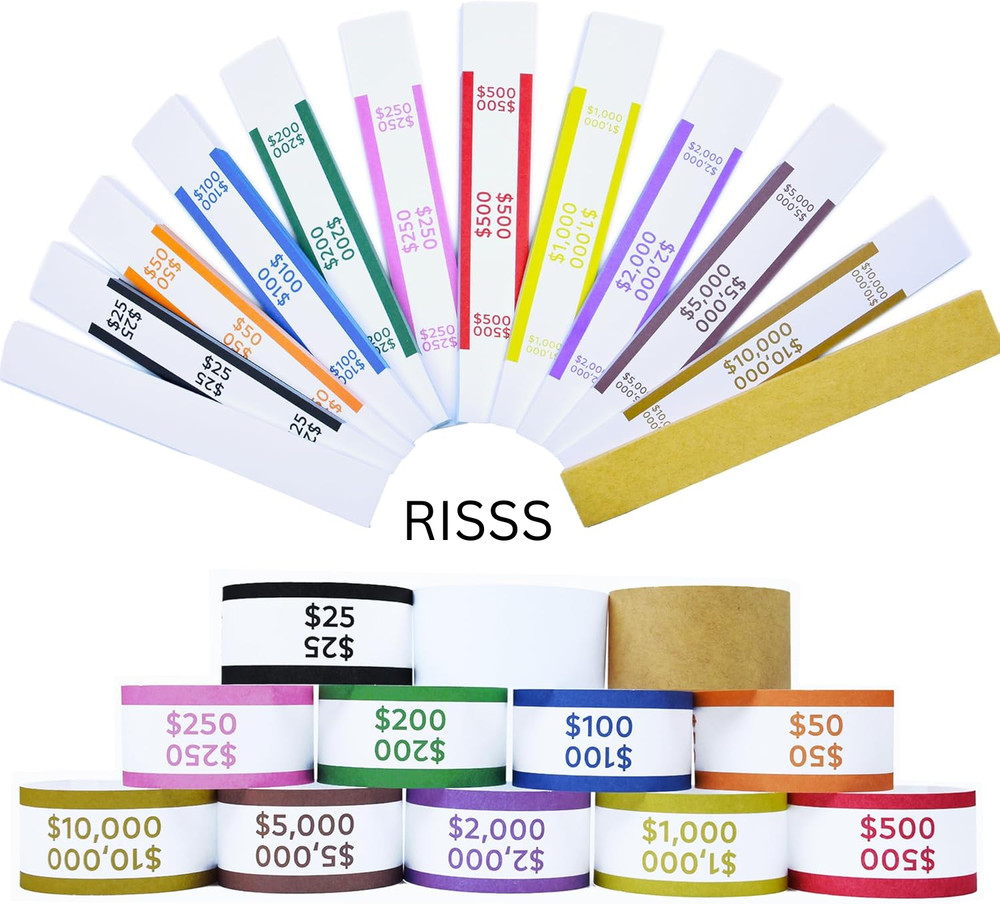 Multicolor Currency Strap, 600pcs Money Bands for Cash, Self-Adhesive Money Wrap