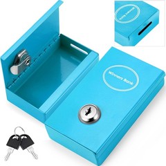 1 Pack Metal Box for Gamblers Pocket Sized Winner Bank Casino Cash Box with 2…