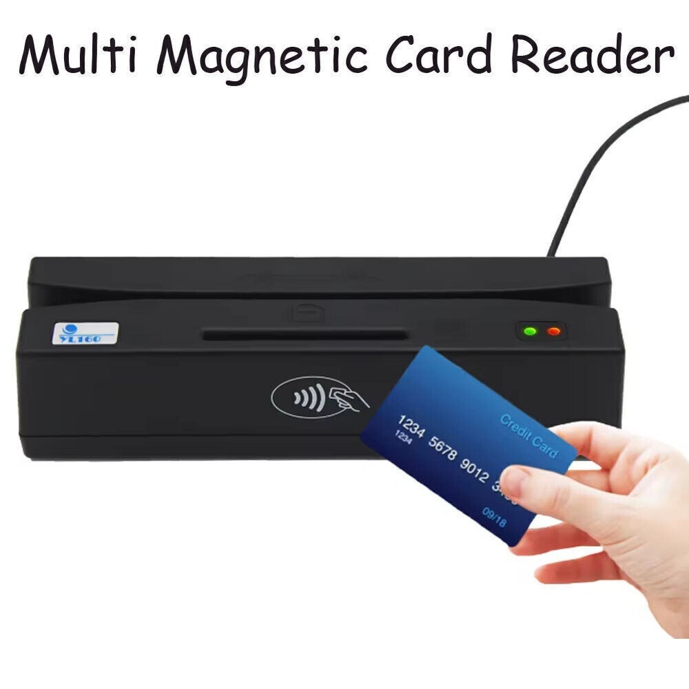USB 4-in-1 Card Reader Writer Magnetic EMV IC Chip RFID PSAM