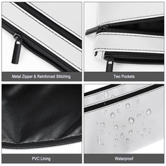 HAUTOCO Money Bag with Zipper 11×6.1 inch Money Pouch with Lined PU Leather Bank