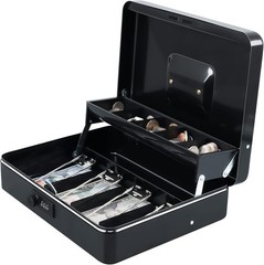 Versatile Cash Box with Combination Lock – Tiered Money Organizer, 4/5 Slots