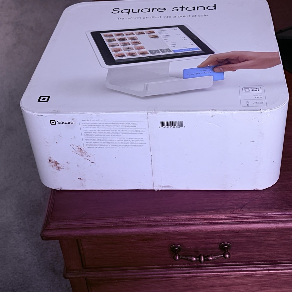 Square Stand iPad Point of Sale POS Stand, White, Lightning Connector
