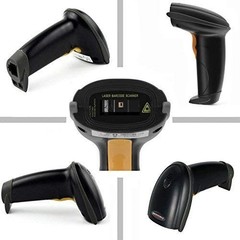 Wired Barcode Scanner USB Handheld Reader for PC, Laser UPC EAN Label Gun, Black