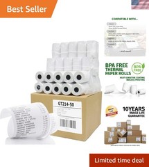 Thermal Paper Receipt Roll 2-1/4″ x 50′ BPA Free 50 Rolls