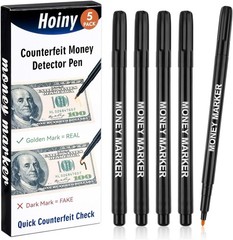 5 Pack Counterfeit Money Detector Pen, Money Marker Bill Detector Pen, Univer…
