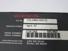 Microscan FIS-0860-0001G Bar Code Scanner 5W 10-28V USED