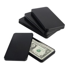 MC MEICHUANG 4 PCS Black Metal Cash Box Money Saving 6.7″L x 3.5″W,