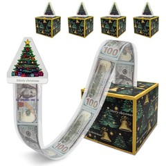 5 Pack Merry Money Box For Cash Gift Pull Up Surprise Holder Pull Out Green