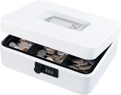 Large Cash Box with Combination Lock,Safe Metal Box for Money, Storage Lock B…