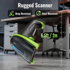 Tera Barcode Scanner Wireless Versatile 2-in-1 (2.4Ghz 1D Green, Green
