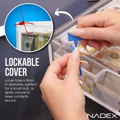 Nadex Clear Acrylic Cash Box with Slipping Cover – 5mm Box Thickness – 8mm Lock
