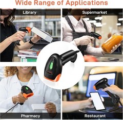Durable Handheld USB Barcode Scanner with Built-in Light & 3 Scanning Modes