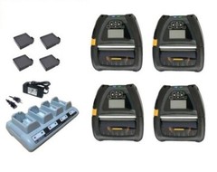 4-Pack: Zebra QLn420 Label Printers, WiFi, Bluetooth, Includes Multi Charger!