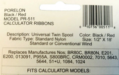 Porelon PR 511 Black/Red Twin Spool Calculator Ribbon Twin-Pack Universal 1996