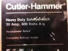 EATON / CUTLER-HAMMER DH361UGK 600V 30A HEAVY DUTY FUSIBLE SAFETY SWITCH