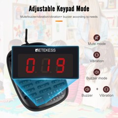Retekess TD175P Restaurant Pager Calling Queuning System 30 Buzzer Cafe Bar Club