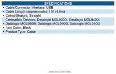 Datalogic 90A052135 Cable, USB, Type A, External Power, 4.5 m/15 ft.