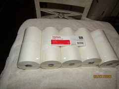 Stamples 10 Rolls 2-Ply 3″ x 90′ Carbonless POS Paper Rolls White/Canary 452713