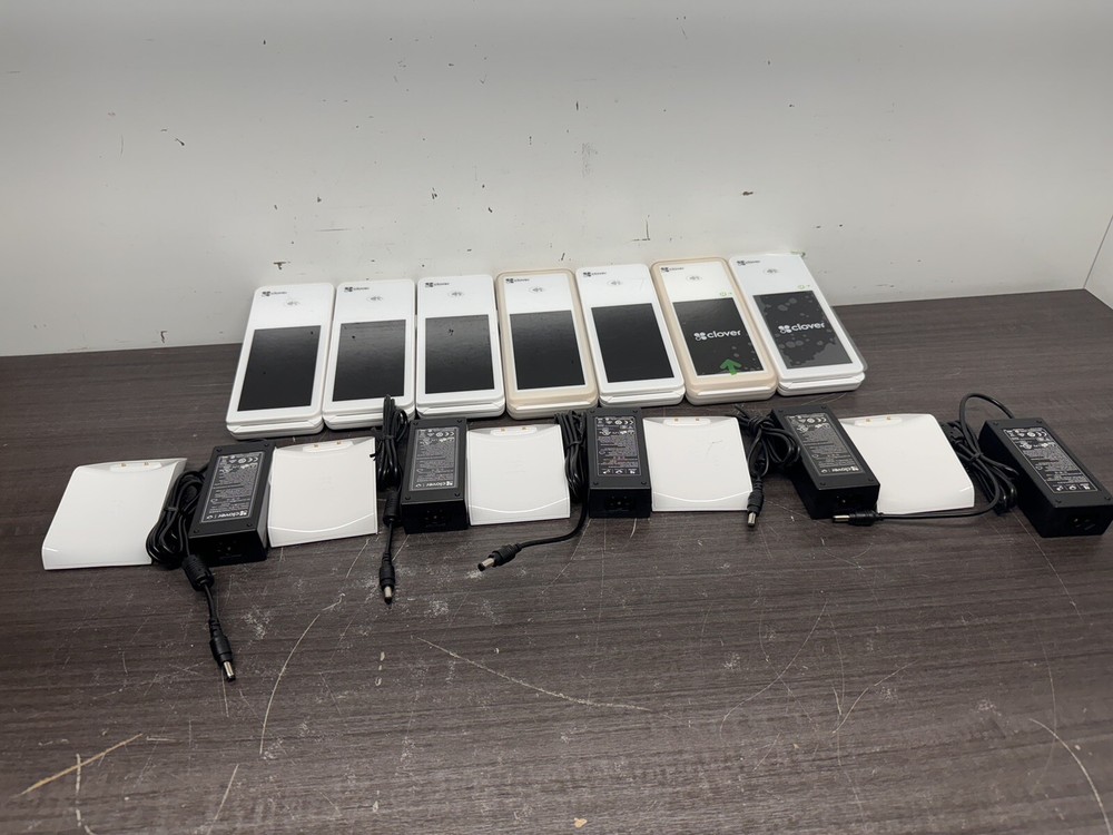 Lot Of 7 Clover Flex C401U Wireless Credit Card Handheld POS (LOCKED) – P8