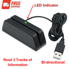 MSR123 3 Track Magnetic Stripe Swipe Reader POS Credit Card Swiper, USB Cable