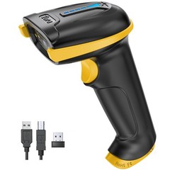 Tera Barcode Scanner Wireless Versatile 2-in-1 (2.4Ghz 1D Yellow, Yellow