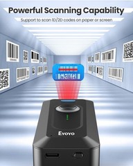 2D Bluetooth Barcode Scanner Wireless with Clip, 2000mAh Battery with Level I…