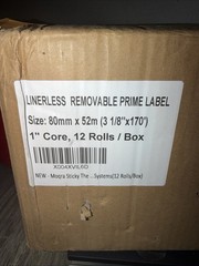 12 Rolls 3 1/8″ x 170′ Sticky Thermal Receipt Paper Linerless Label (80mm)…