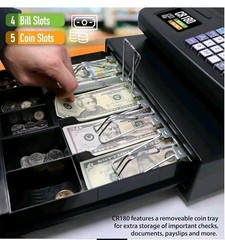 Nadex CR180 Electronic Cash Register, Steel Cash Drawer Compact Design FREE SHIP