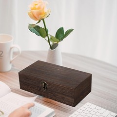 Wooden Lockable Cash Box with 20 PCS Banknotes Top-Insert Holders, Money Holder