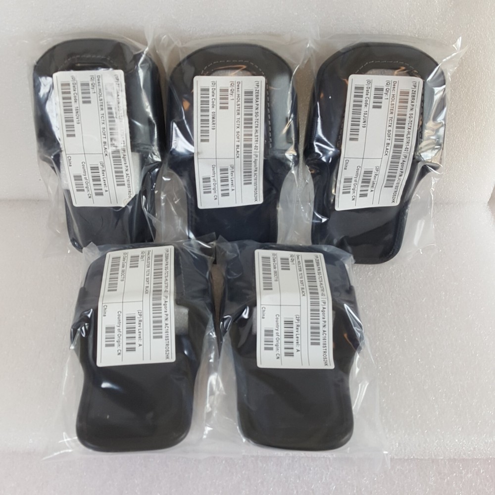 Lot of 5 Zebra Soft Holster Black SG-TC7X-HLSTR1-02 Genuine OEM Scanner Holster