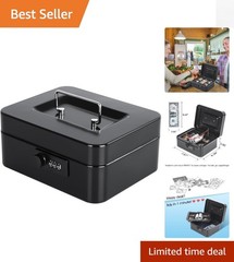 Medium Portable Cash Box with Secure Combination Lock – Durable Steel Design