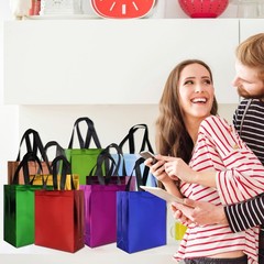 cabzymx 18 Pcs Multicolor Small Gift Bags Bulk, 8 x 3.9 x 9.8 In Glossy Non-w…