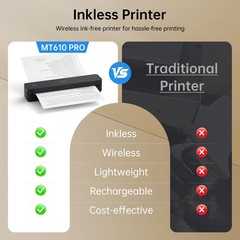 Idprt Portable Thermal Printer 300Dpi Inkless-Bluetooth Small Mobile Printers