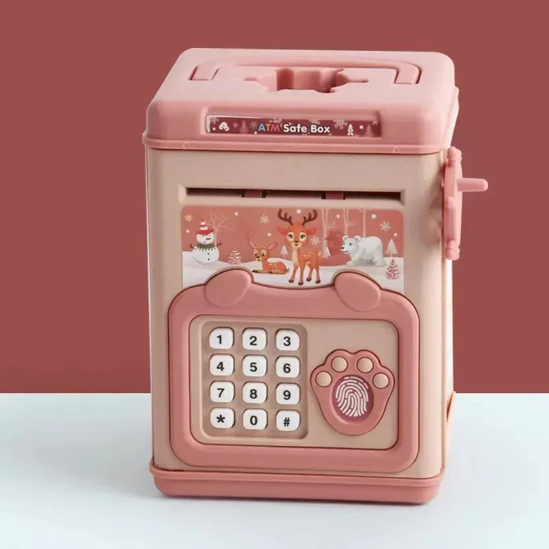Money Bank Toy Electronic Cartoon Atm Cash Saving Box 1pc for Kids Large Savings