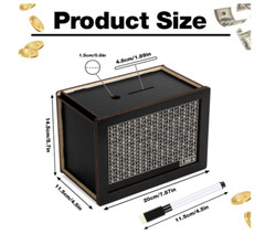 Cash Vault Wooden Savings Box Wooden Cash Saver Money Saving Box With Countdown
