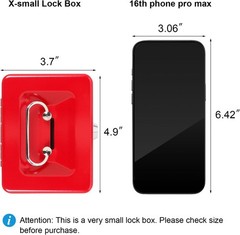 Freestanding Small Cash Box with Lock – Chic Red Metal Piggy Bank for Valuables