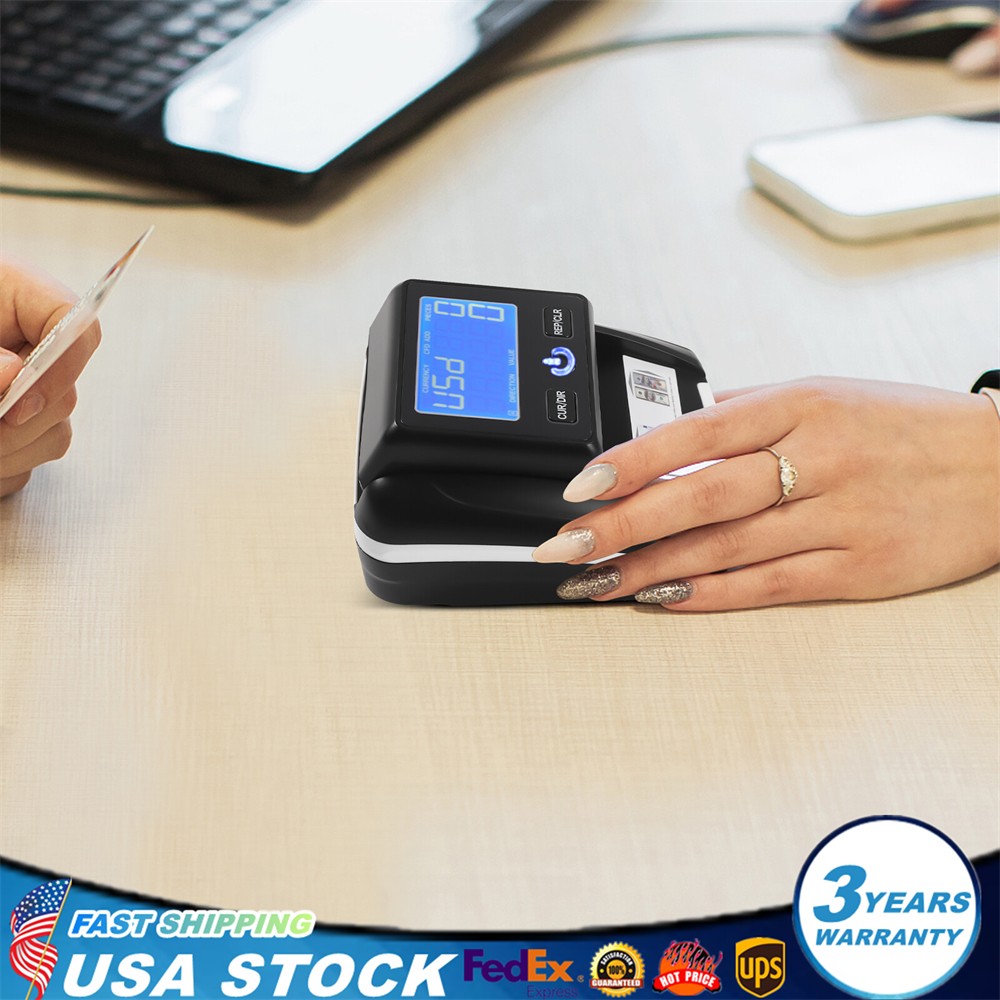 Money Counter Machine portable Counterfeit Detection Bill Counter with UV/MG/IR