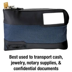Locking Zippered BANK MONEY BAG 2 Keys BLUE cash Night Deposit MASTER LOCK 7120D