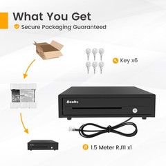Beelta 16″ Heavy Duty Cash Drawer for POS System – Fully Removable Tray, 5 Bi…