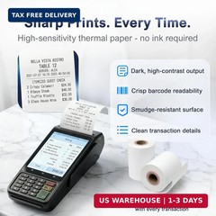 Thermal Receipt Paper Rolls for Dejavoo Z8 Z9 Z11 P1 P3 P8 QD1 QD2 QD4 QD5 – 2 1