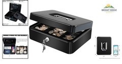 Security Cash Box with Key Lock and Multiple Compartments for Easy Organization
