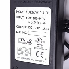 Microscan AD60W1P-310B Power Adapter for MS Scanners, 100-240VAC In, 24VDC Out