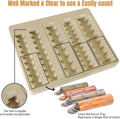 Brown Coin Counter Tray with 150 Coin Wrappers – Ultimate Sorter Solution