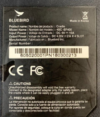 Bluebird 4SC-EF400 Computer Barcode Scanner Charging Cradle