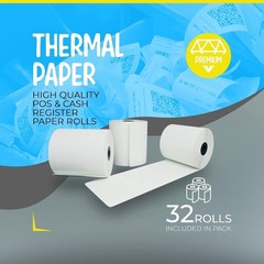 White Biodegradable POS Paper Rolls 32 Pack – 3 1/8″ x 230′