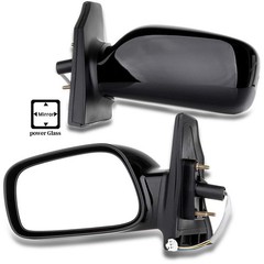 Pair Side View Mirrors 03-08 Toyota Corolla Smooth Non-Folding Non-Heated ABS